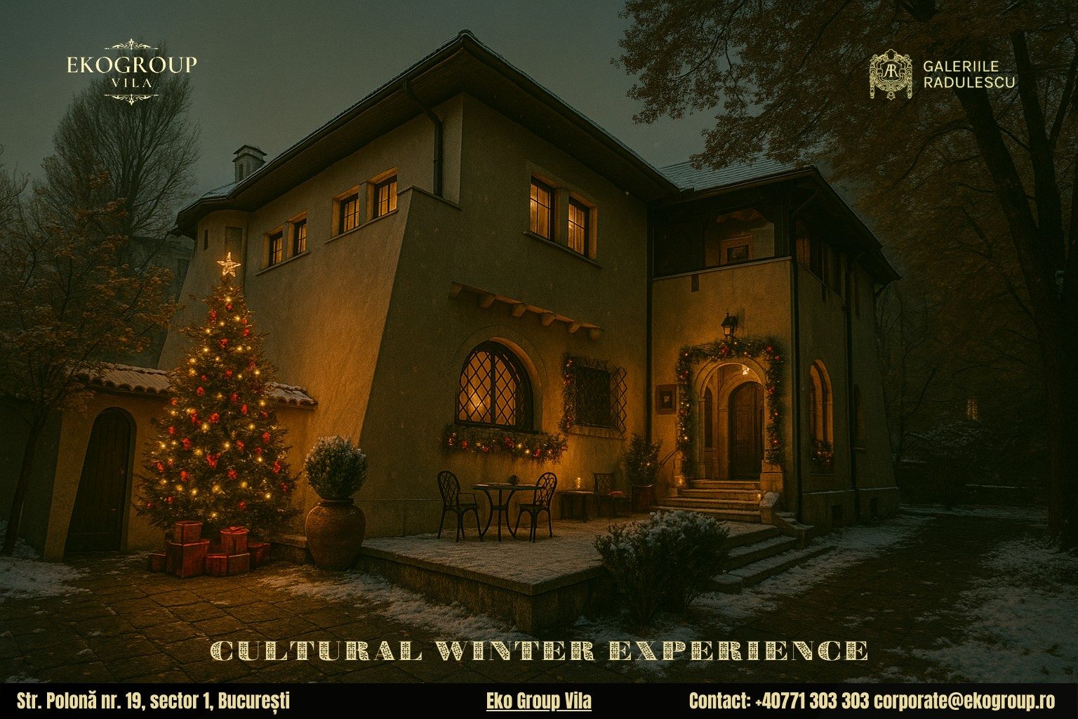 Poveste de Craciun în farmecul anilor ’30: Magia sărbătorilor la fosta Casă Tătărăscu, acum Eko Group Vila